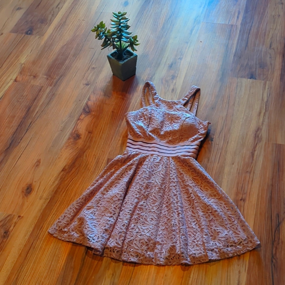 Pink Flowered Mini Dress